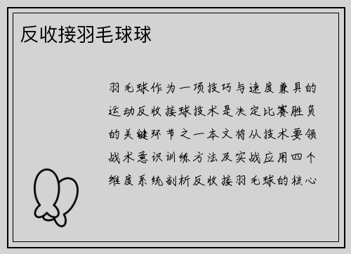 反收接羽毛球球