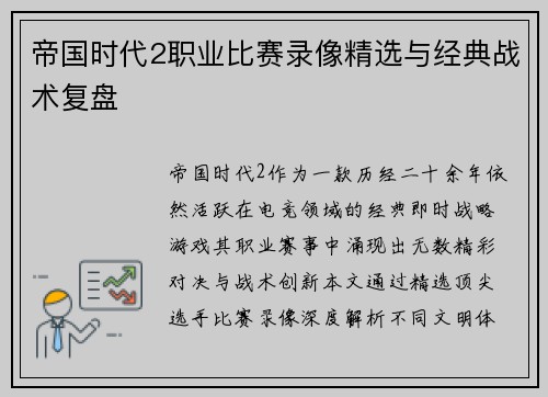 帝国时代2职业比赛录像精选与经典战术复盘